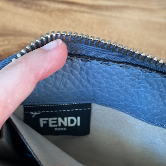 FENDI Selleria long leather wallet, grayish blue in color - Picture 8 of 8